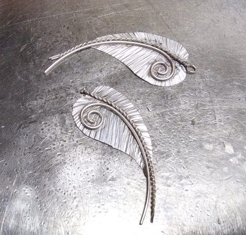 Judy Larson's Bali Style Earrings - , Contemporary Wire Jewelry, Stamping, Stamps, Butane Torch, Soldering, Solder, Drilling, Drill, Trim away the remnants